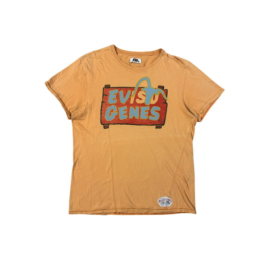 Evisu Genes T-shirt big logo seagull orange Y2K