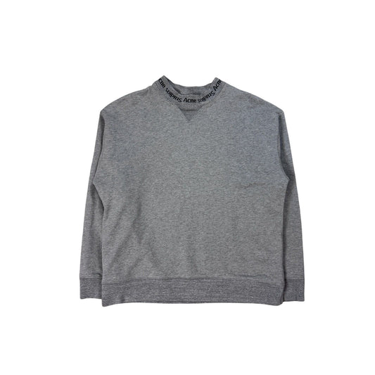 Acne sweatshirt grey collar logo Flogho PSS18