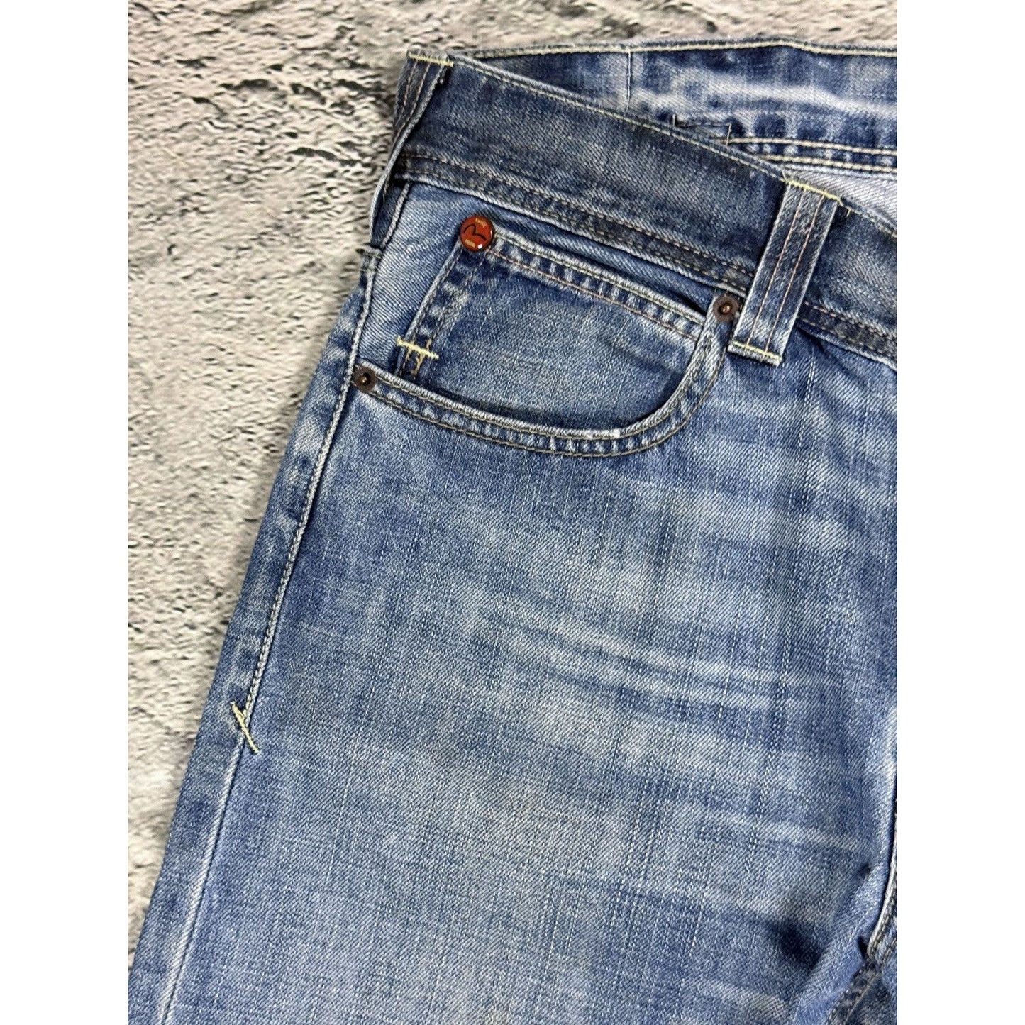 Evisu x Puma vintage baby blue jeans mint seagulls baggy
