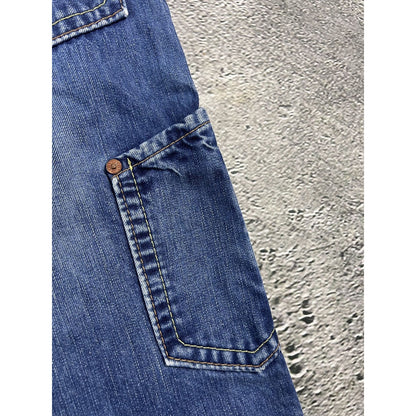 Evisu EU ED jeans vintage denim pants cargo navy blue Y2K