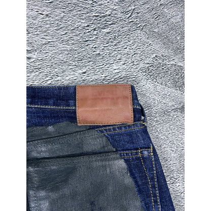 Evisu jeans daicock big logo khaki selvedge denim navy blue