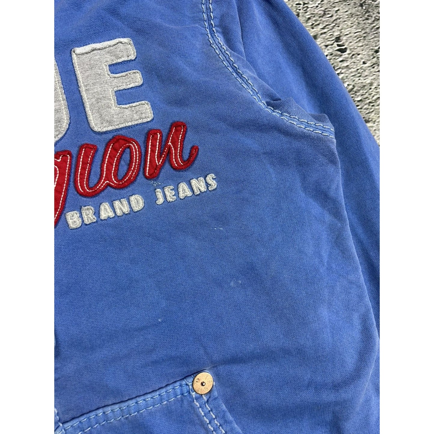 True Religion vintage zip hoodie blue big logo Y2K