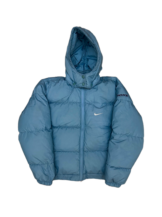 90s Nike vintage baby blue puffer jacket small swoosh