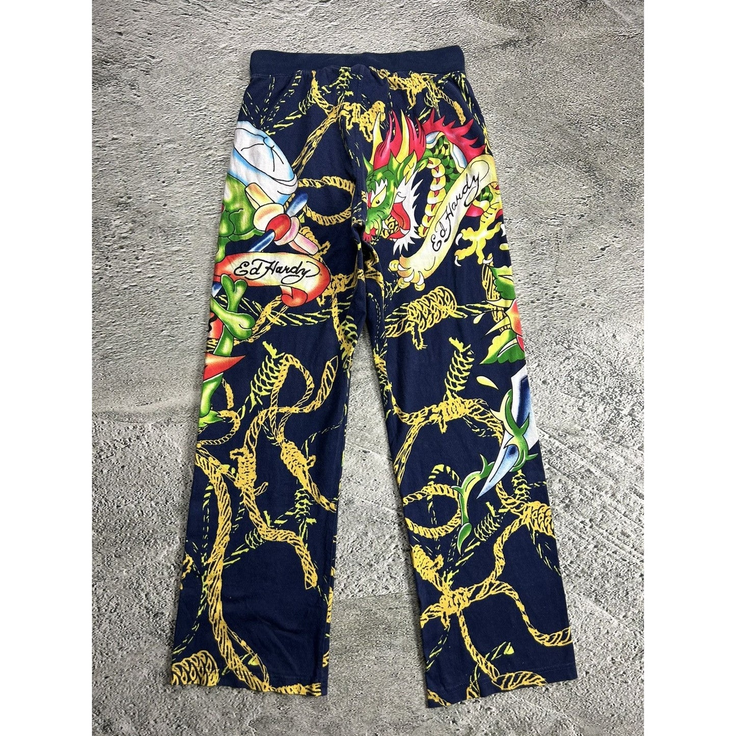 Ed Hardy Christian Audigier vintage sweatpants crazy Y2K