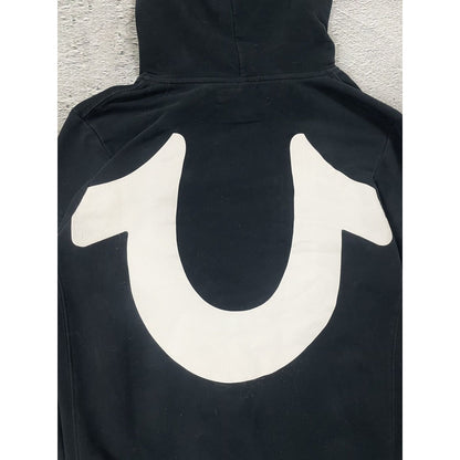 True Religion vintage black hoodie big logo Y2K horseshoe