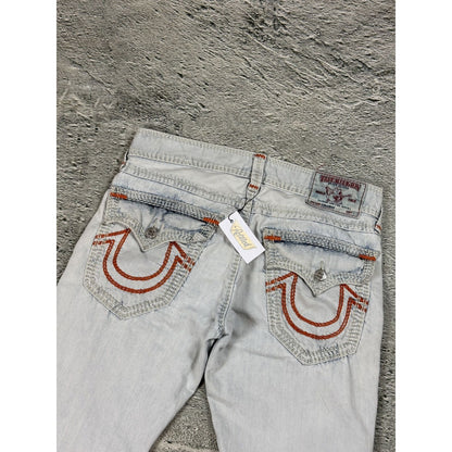 True Religion vintage white jeans straight mega T Orange