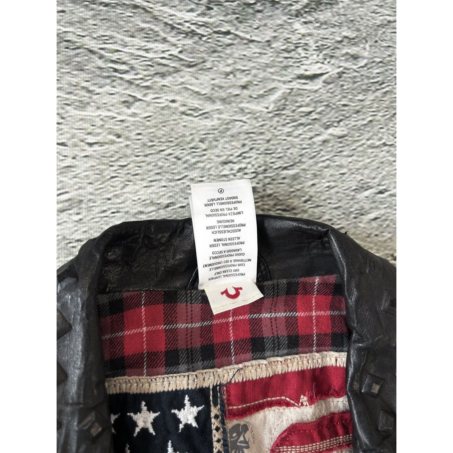 True Religion leather jacket black Y2K Avant Garde