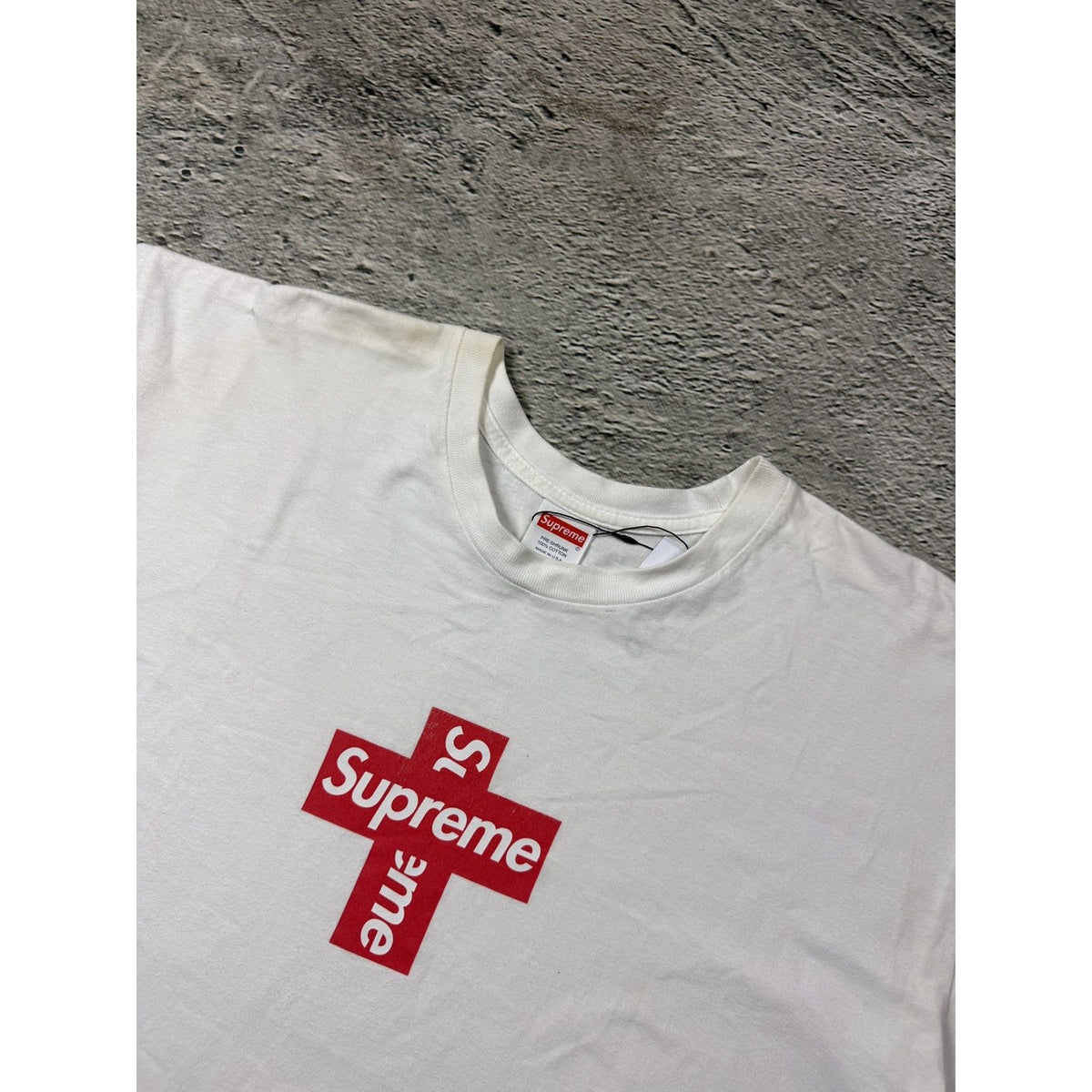 Supreme cross bogo T-shirt box logo FW20 white red
