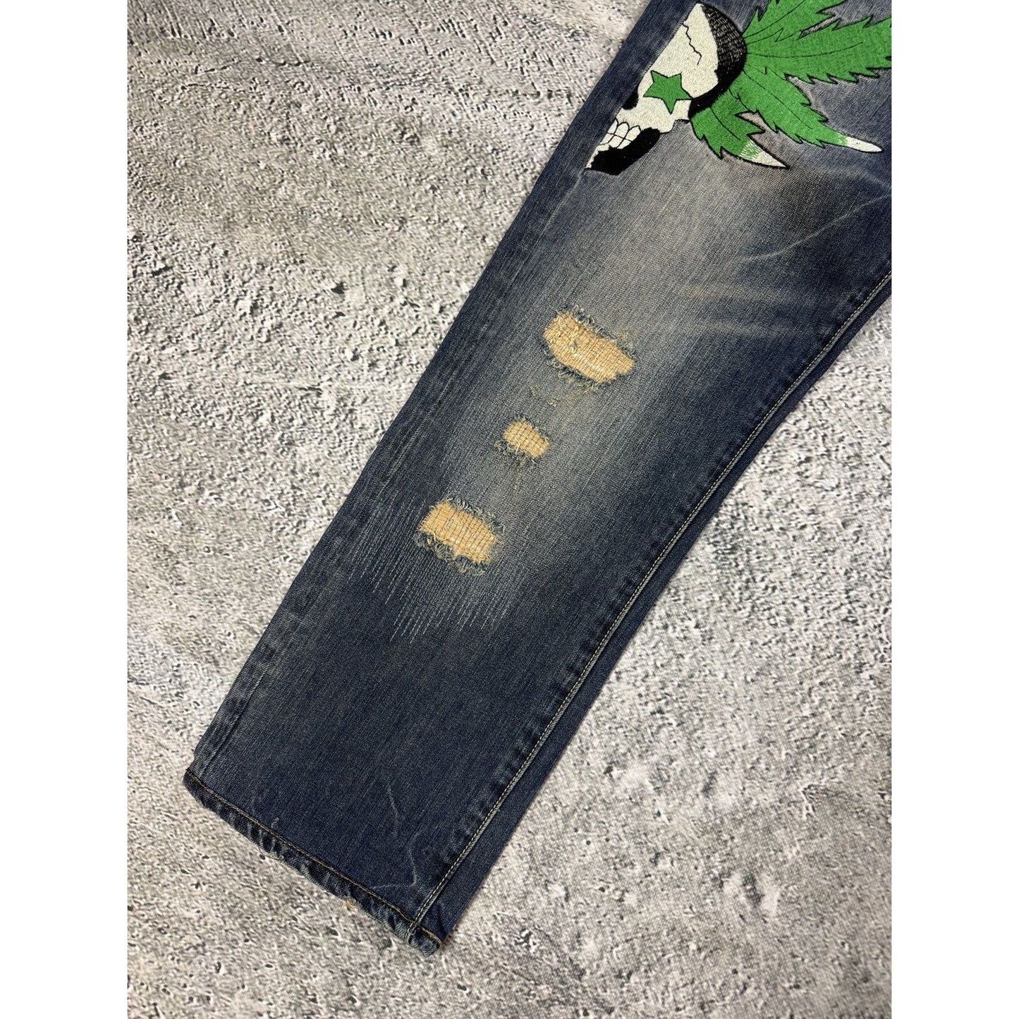 Ed Hardy Christian Audigier vintage jeans big logo pants 420