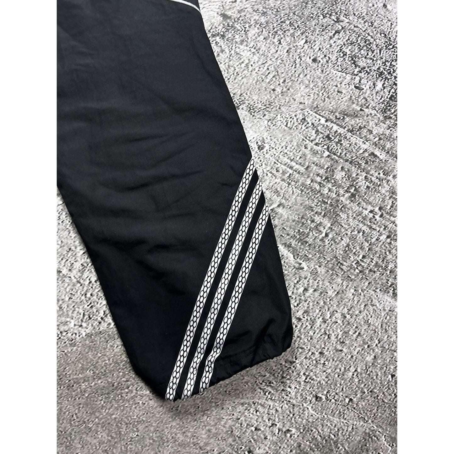 Adidas vintage black track pants small logo 2000s drill Y2K