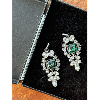 Gucci earrings silver green 925