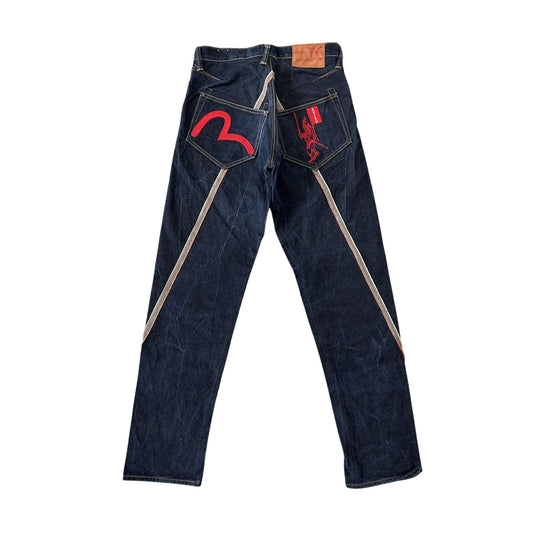 Evisu jeans vintage inside out selvedge red embroidery