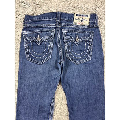 True Religion blue jeans white stitching Y2K bootcut