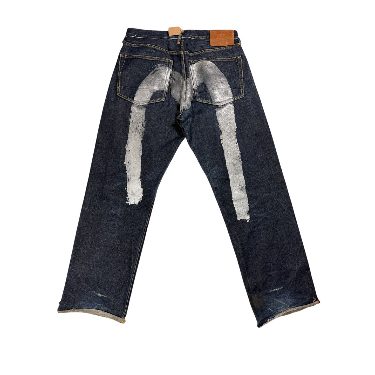 Evisu jeans daicock silver big logo selvedge denim