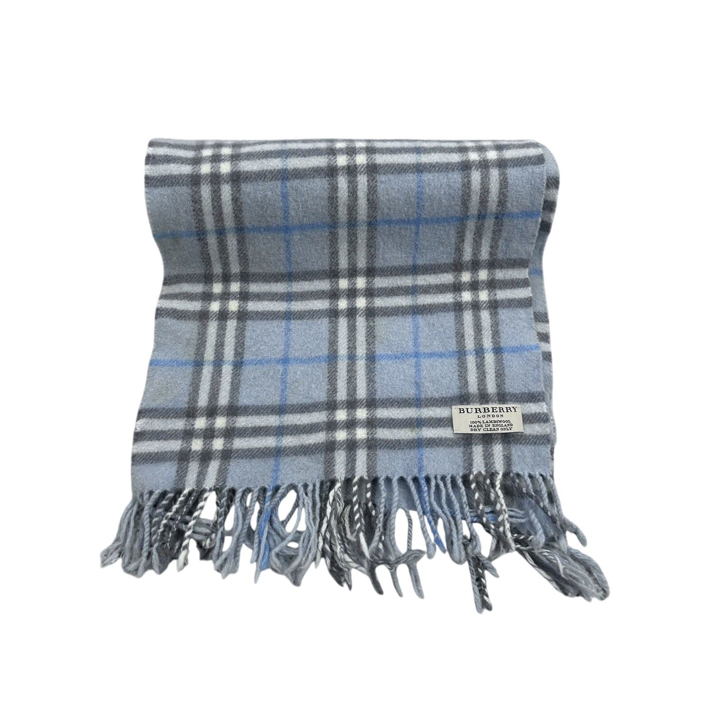 Burberry scarf lambswool cashmere baby blue nova check