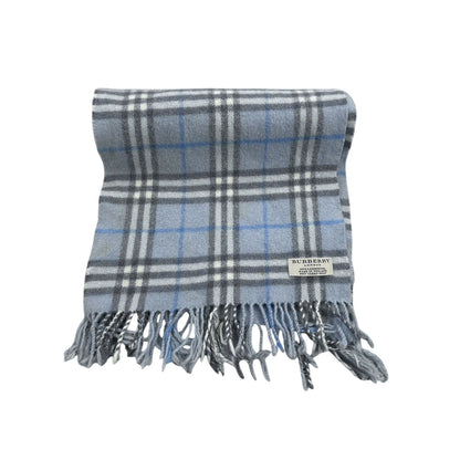 Burberry scarf lambswool cashmere baby blue nova check