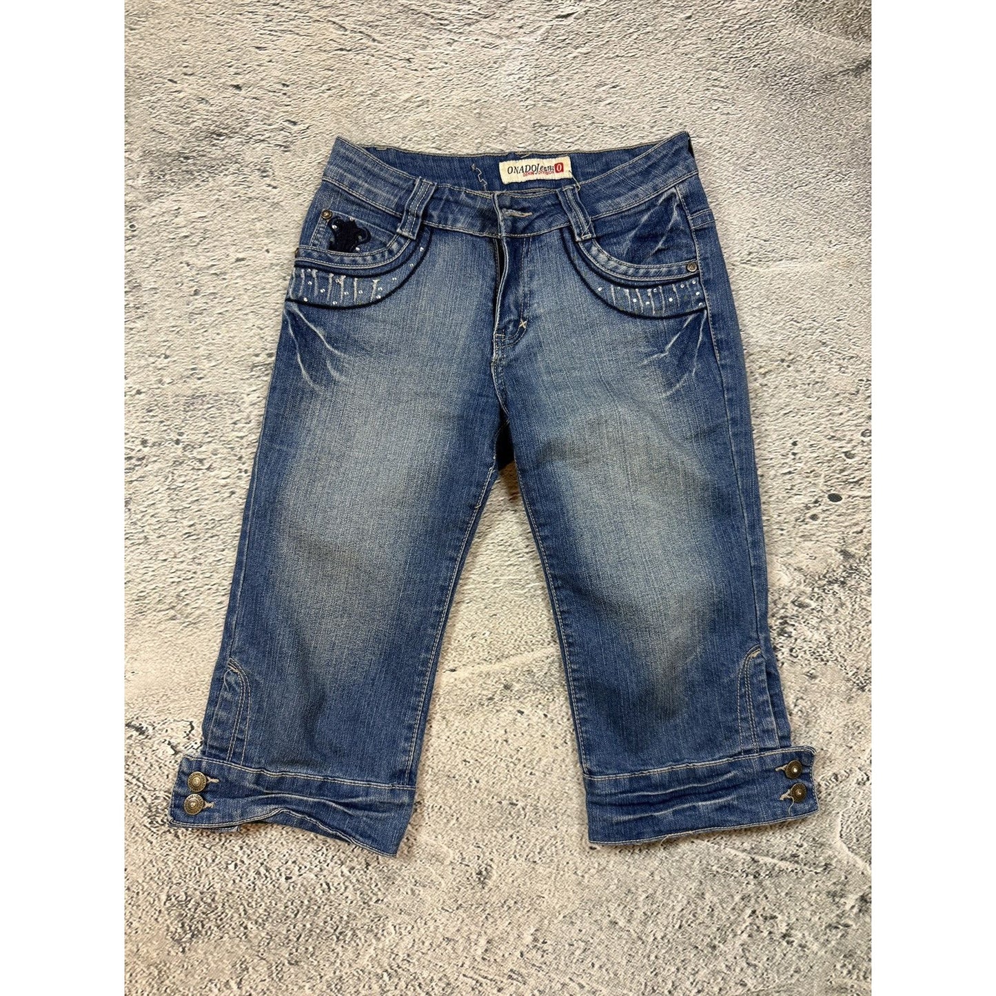 Tribal vintage onado jorts light blue Y2K shorts denim