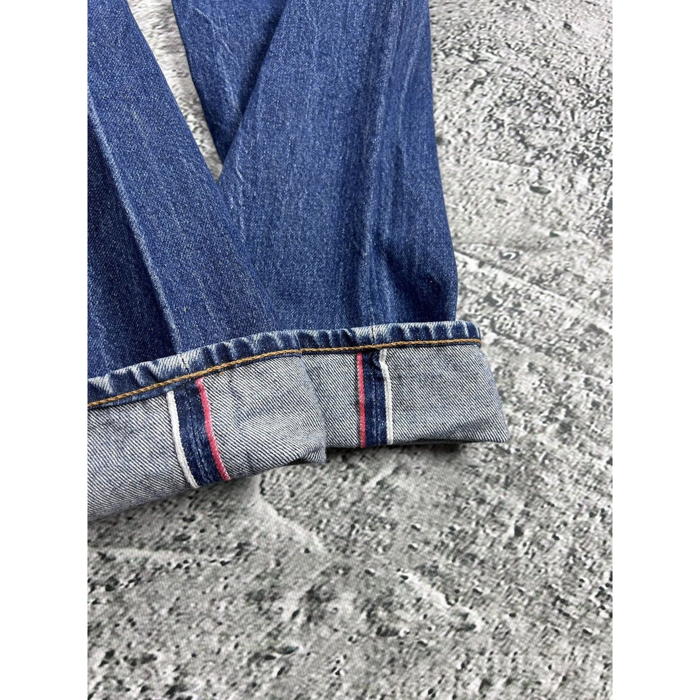 Evisu jeans vintage handpainted seagull logo selvedge denim