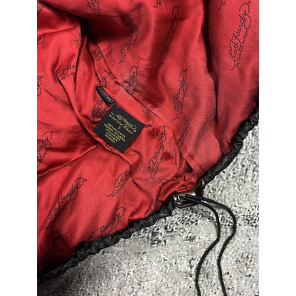 Ed Hardy Puffer Jacket vintage big logo Y2K black