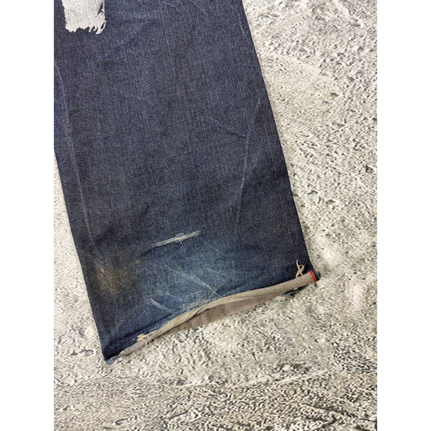 Evisu jeans daicock silver big logo selvedge denim
