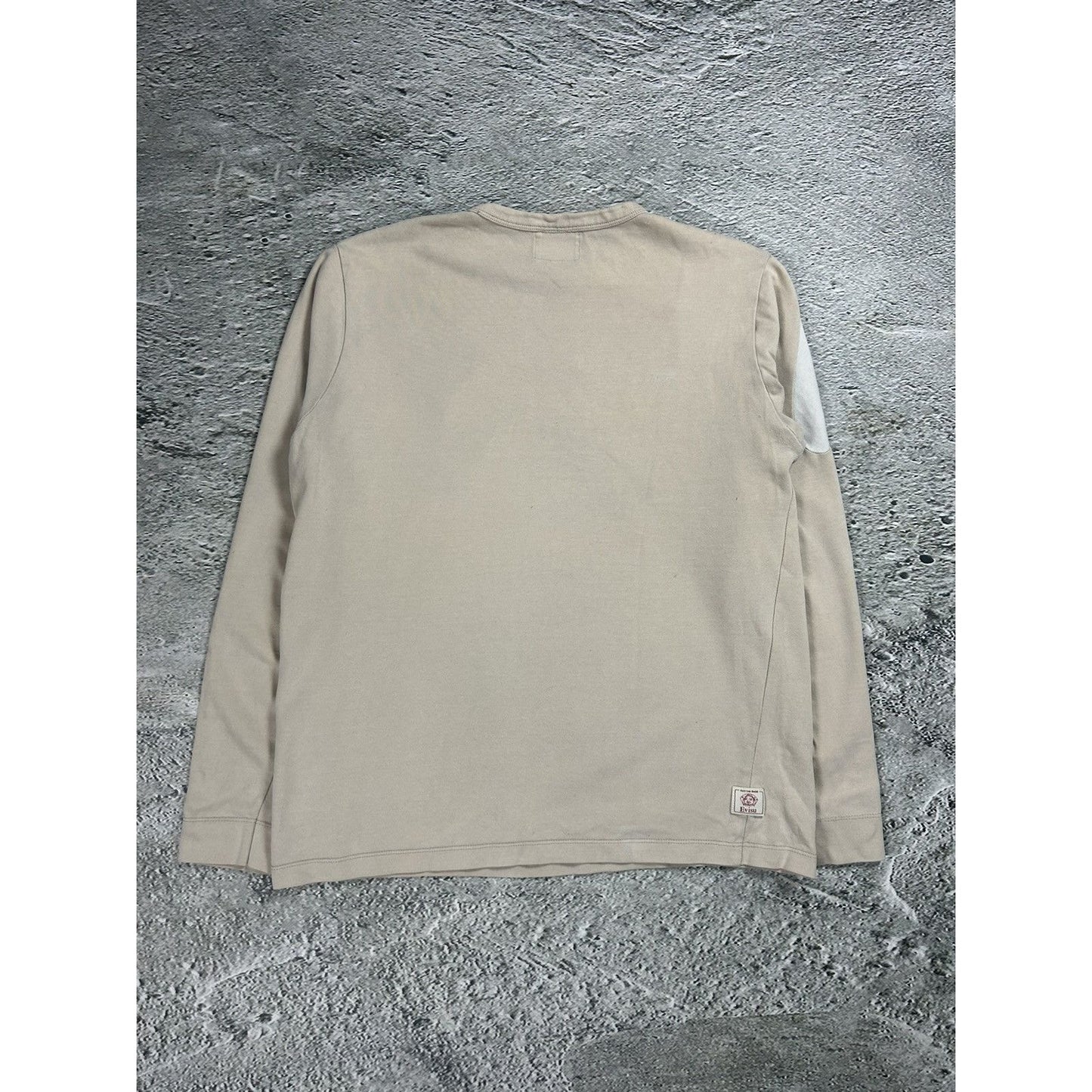 Evisu longsleeve big logo seagull beige white vintage