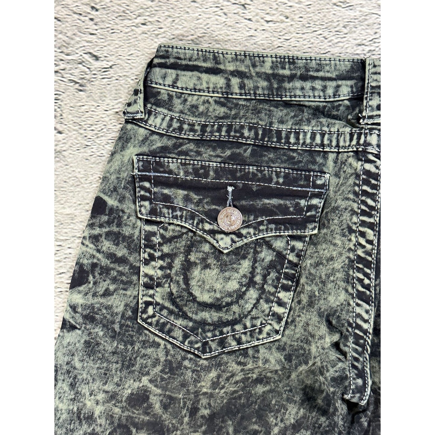 True Religion jeans skinny marble camo khaki green