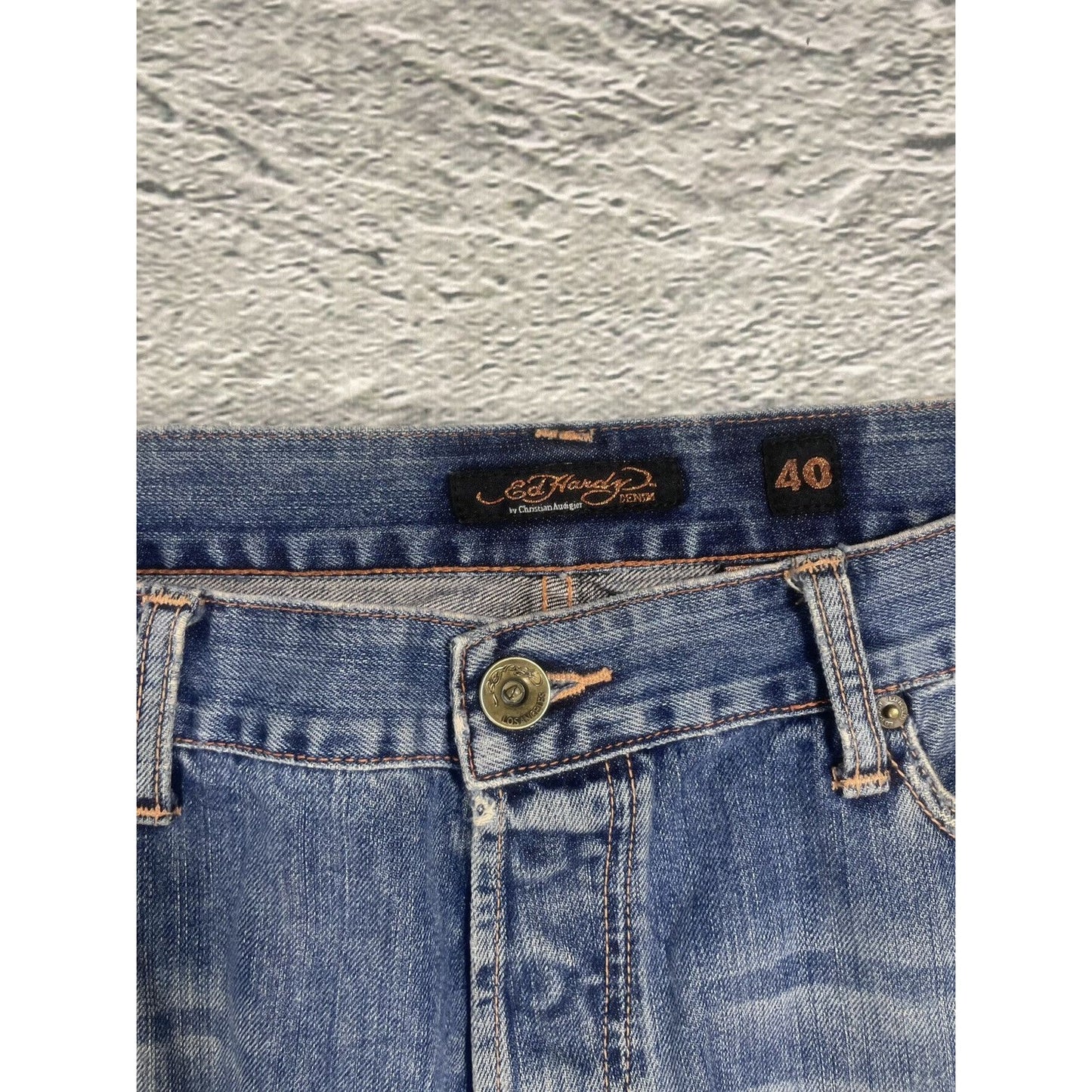 Ed Hardy Christian Audigier vintage jeans big logo pants
