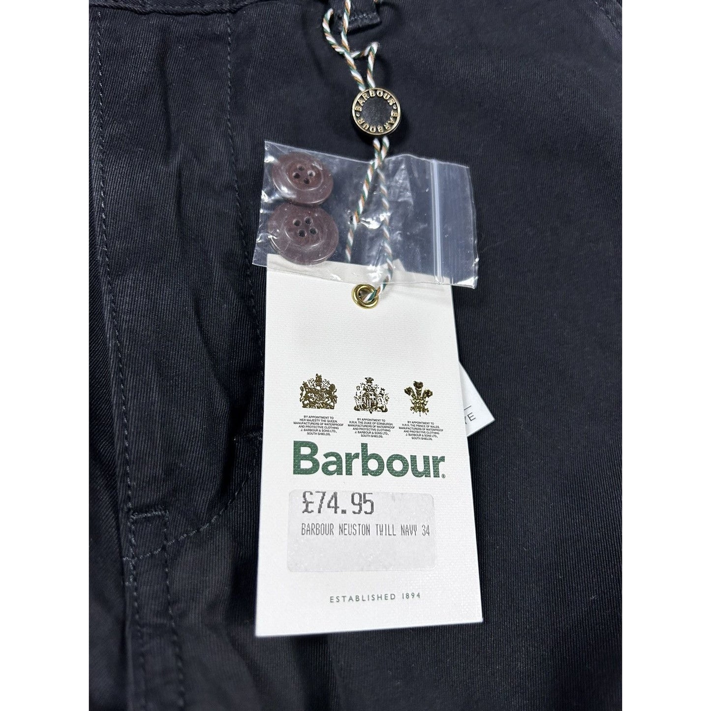 Barbour neuston twill willow black pants chino