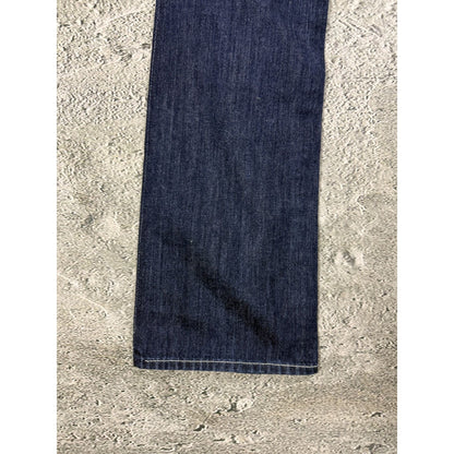True Religion jeans blue white stitching straight Y2K