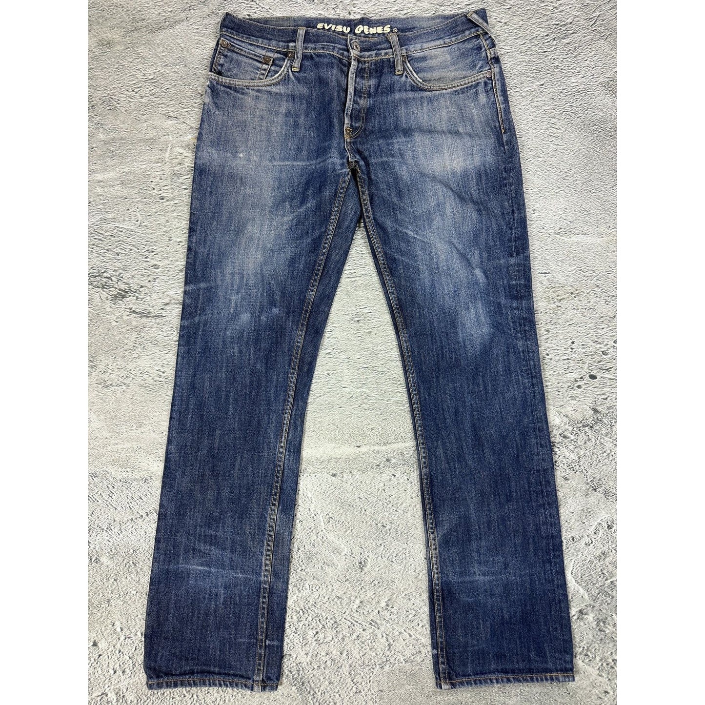 Evisu jeans vintage navy blue white seagulls Genes