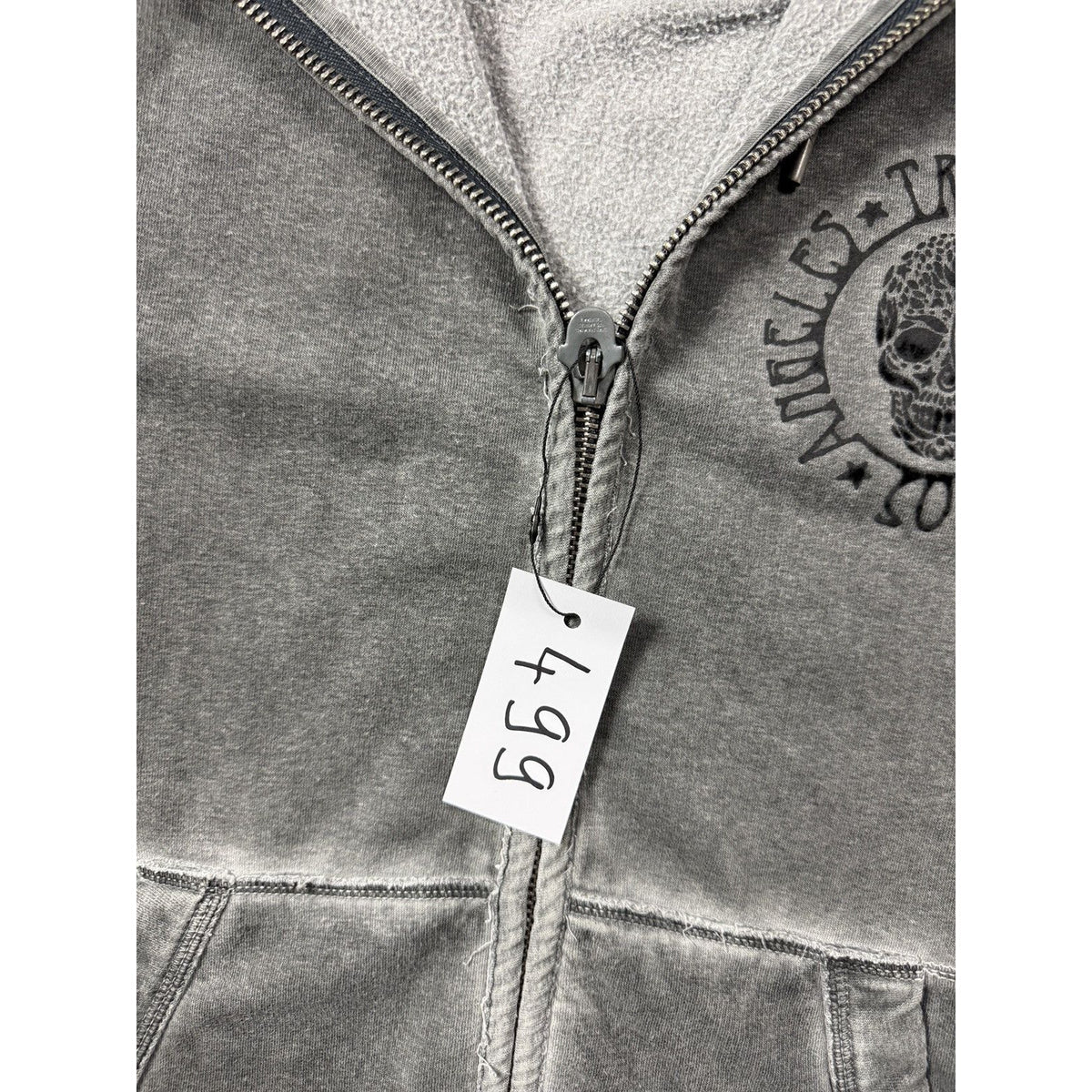 True Religion zip hoodie vintage skull rhinestones