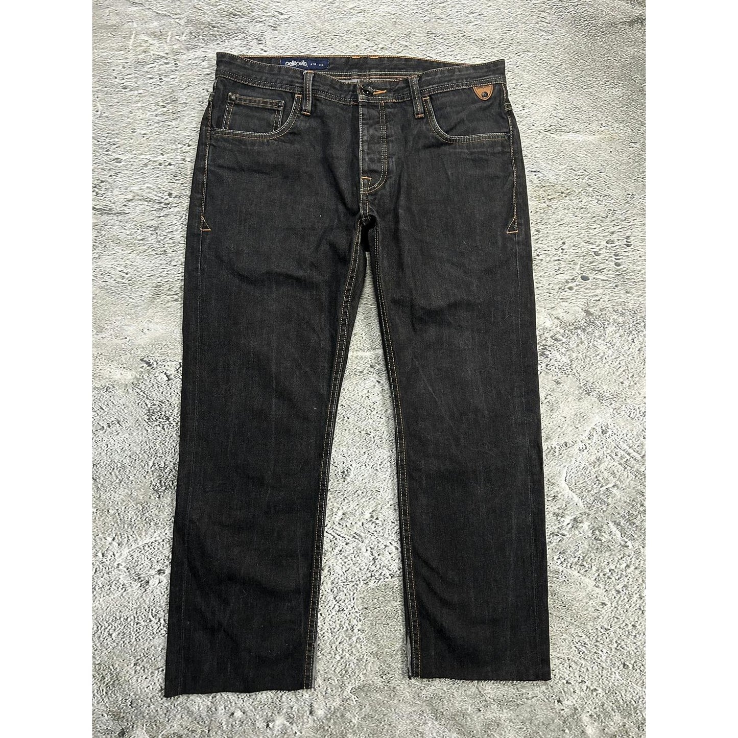 Pelle Pelle vintage black jeans small logo Y2K