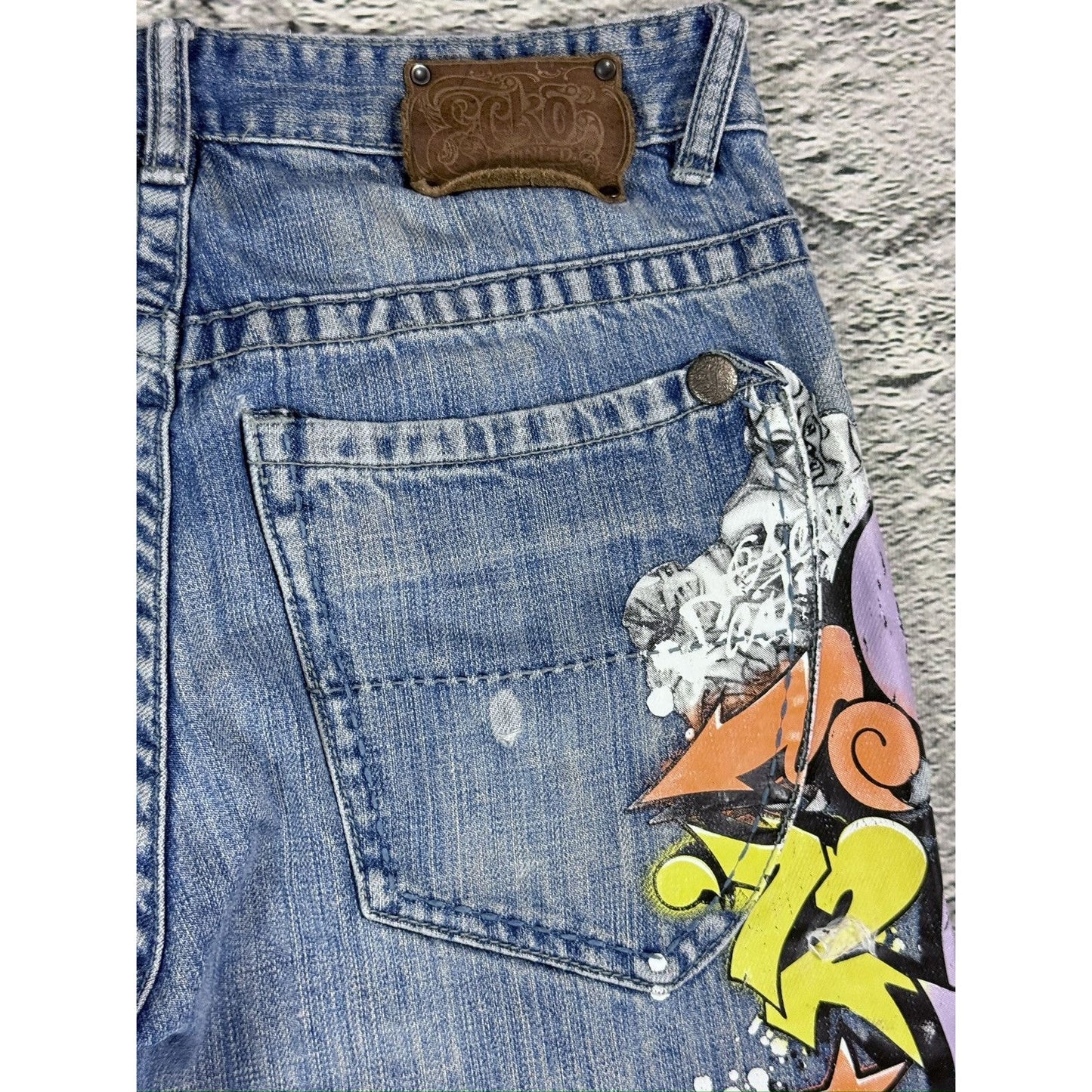 Ecko Untld. vintage jeans denim baggy pants Y2K print