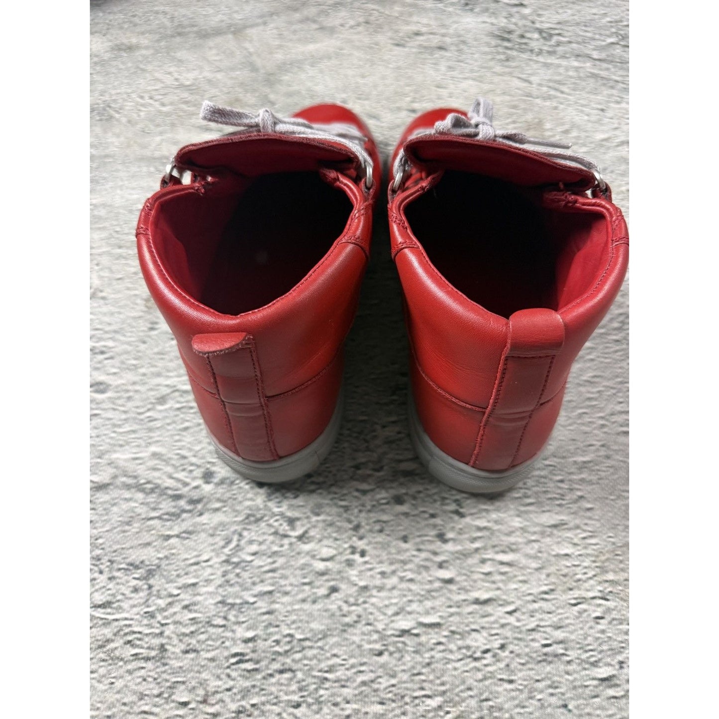 Balenciaga Arena Red Gray High Top Sneakers Swag