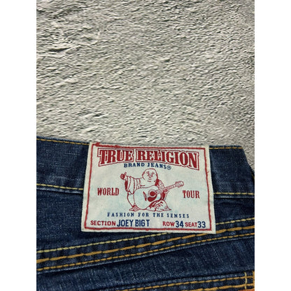 True Religion jorts denim shorts navy stitching Ricky