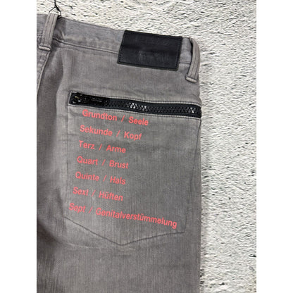 Undercover Jun Takahashi ss2018 gray jeans zippers