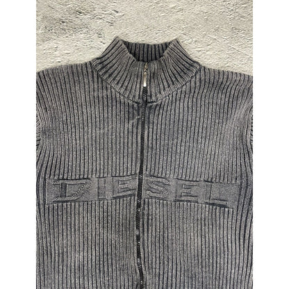 Diesel zip sweater grey vintage avant garde big logo