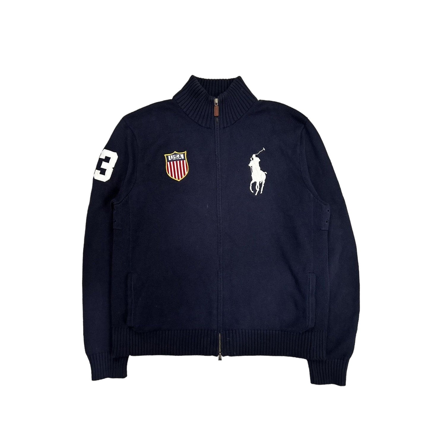 Chief Keef Polo Ralph Lauren zip sweater USA big pony navy