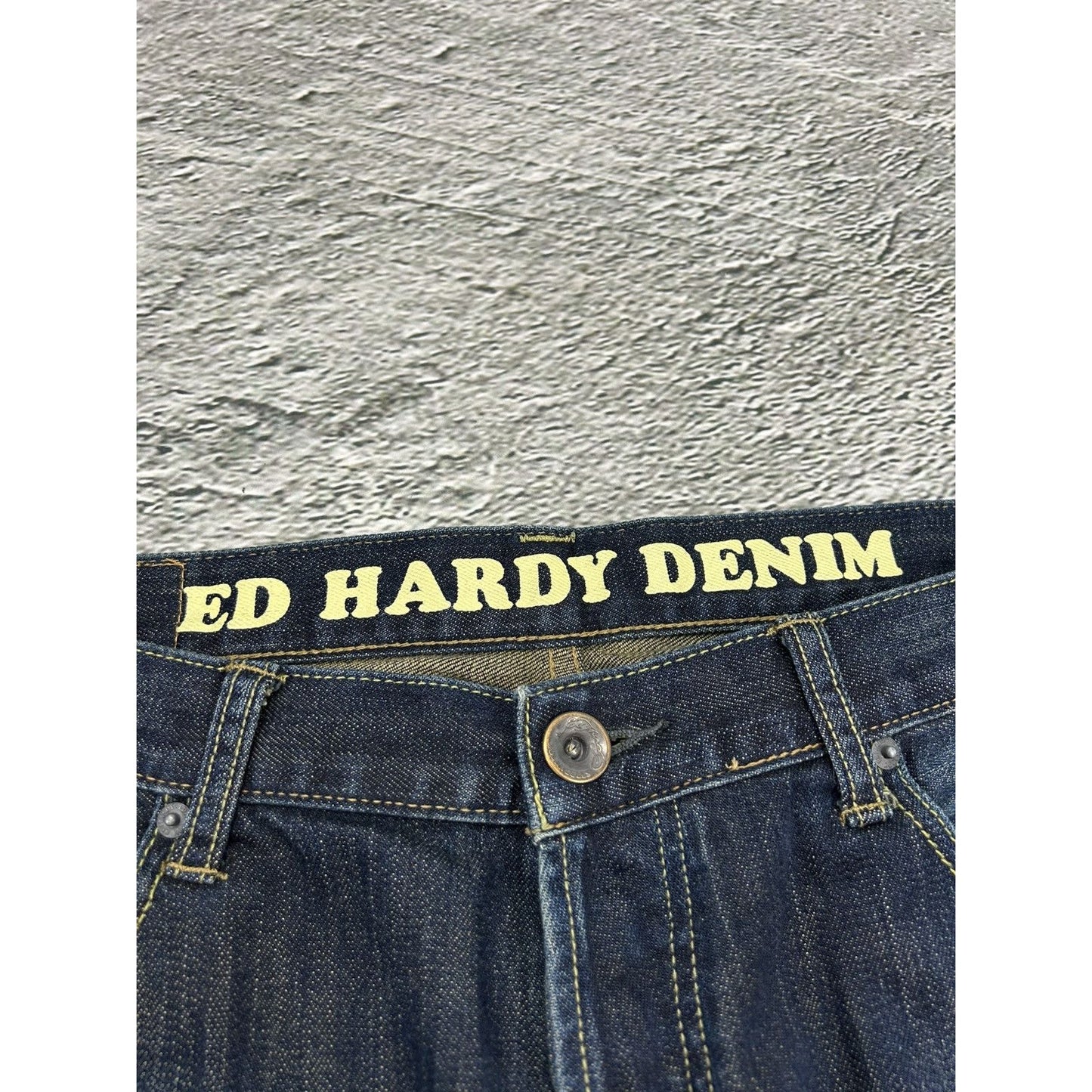 Ed Hardy Christian Audigier vintage jeans big logo pants