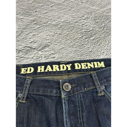 Ed Hardy Christian Audigier vintage jeans big logo pants