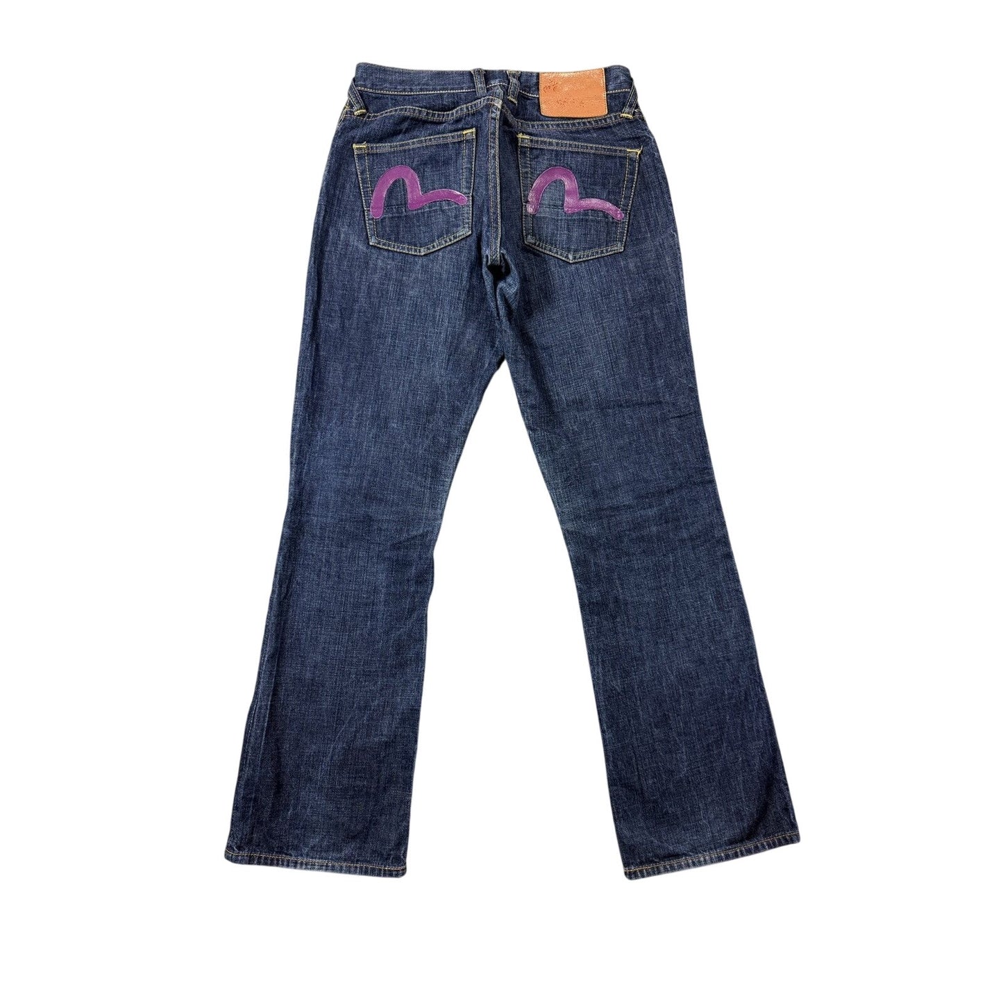 Evisu jeans vintage purple handpainted seagull logo denim