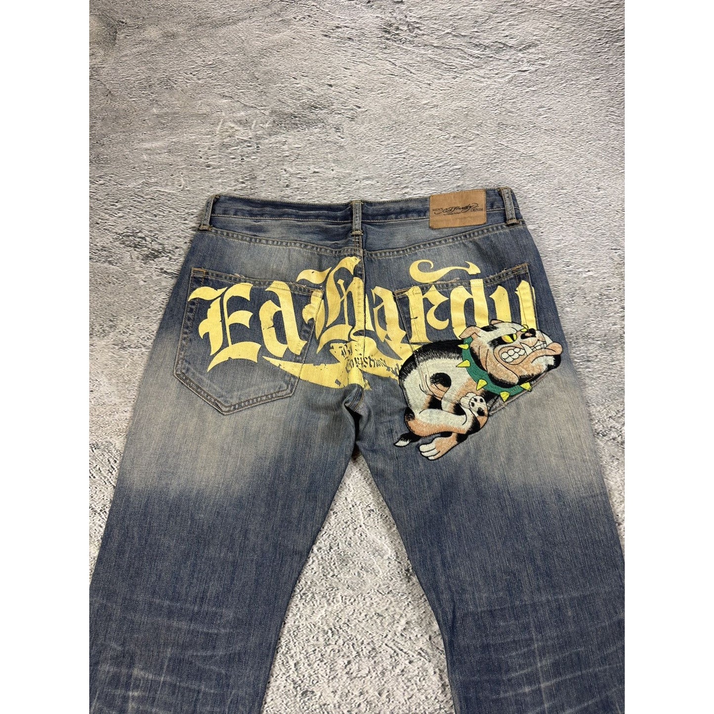 Ed Hardy Christian Audigier vintage jeans big logo pants