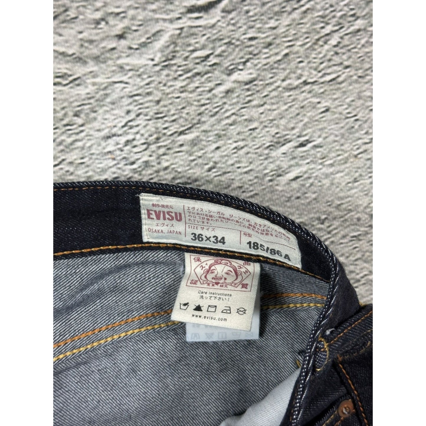 Evisu jeans daicock big logo Red selvedge raw denim Japan