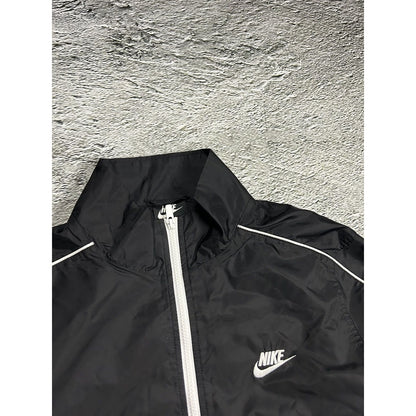 Nike track suit vintage black nylon pants jacket drill Y2K