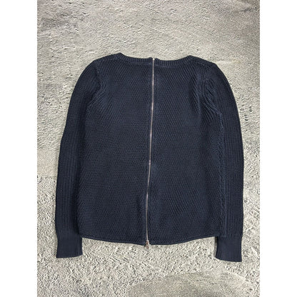 Sandro Paris zip sweater navy blue