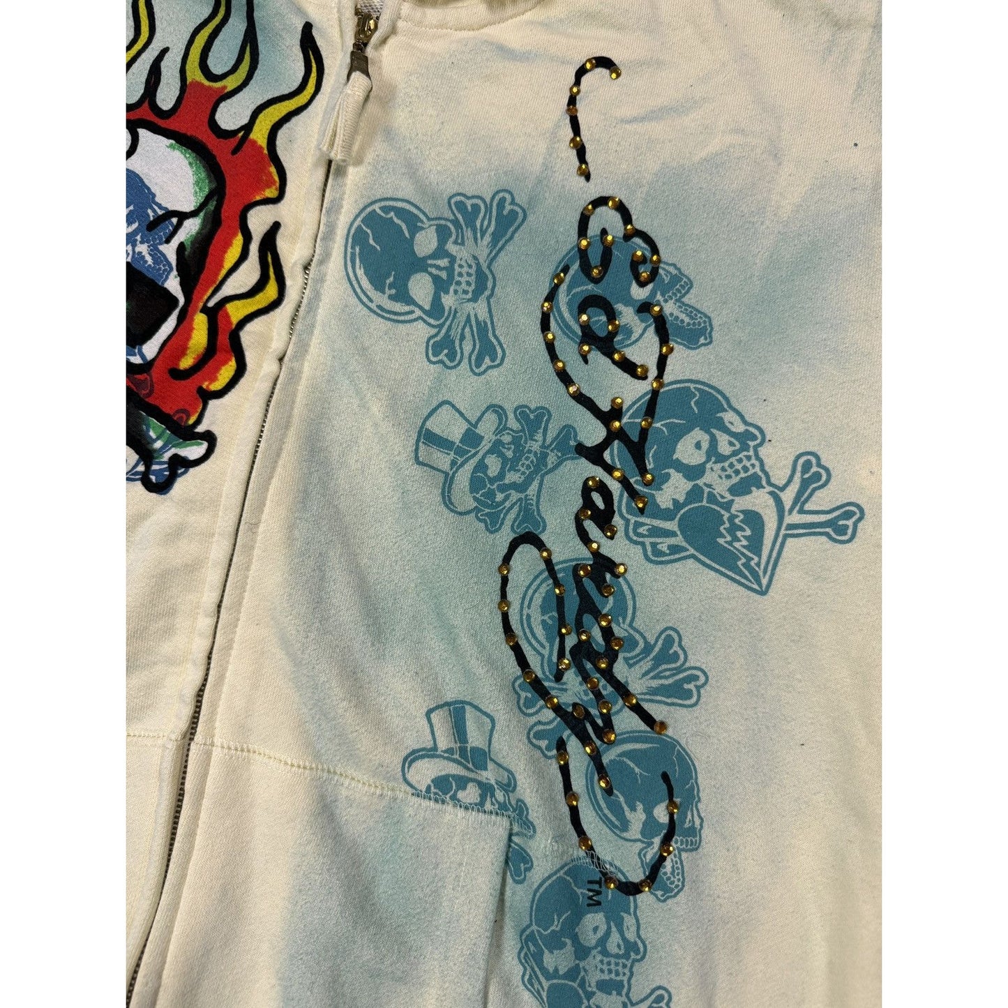 Ed Hardy zip hoodie yellow vintage Y2K Christian Audigier
