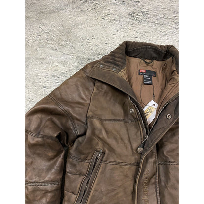 Diesel leather jacket brown vintage avant garde