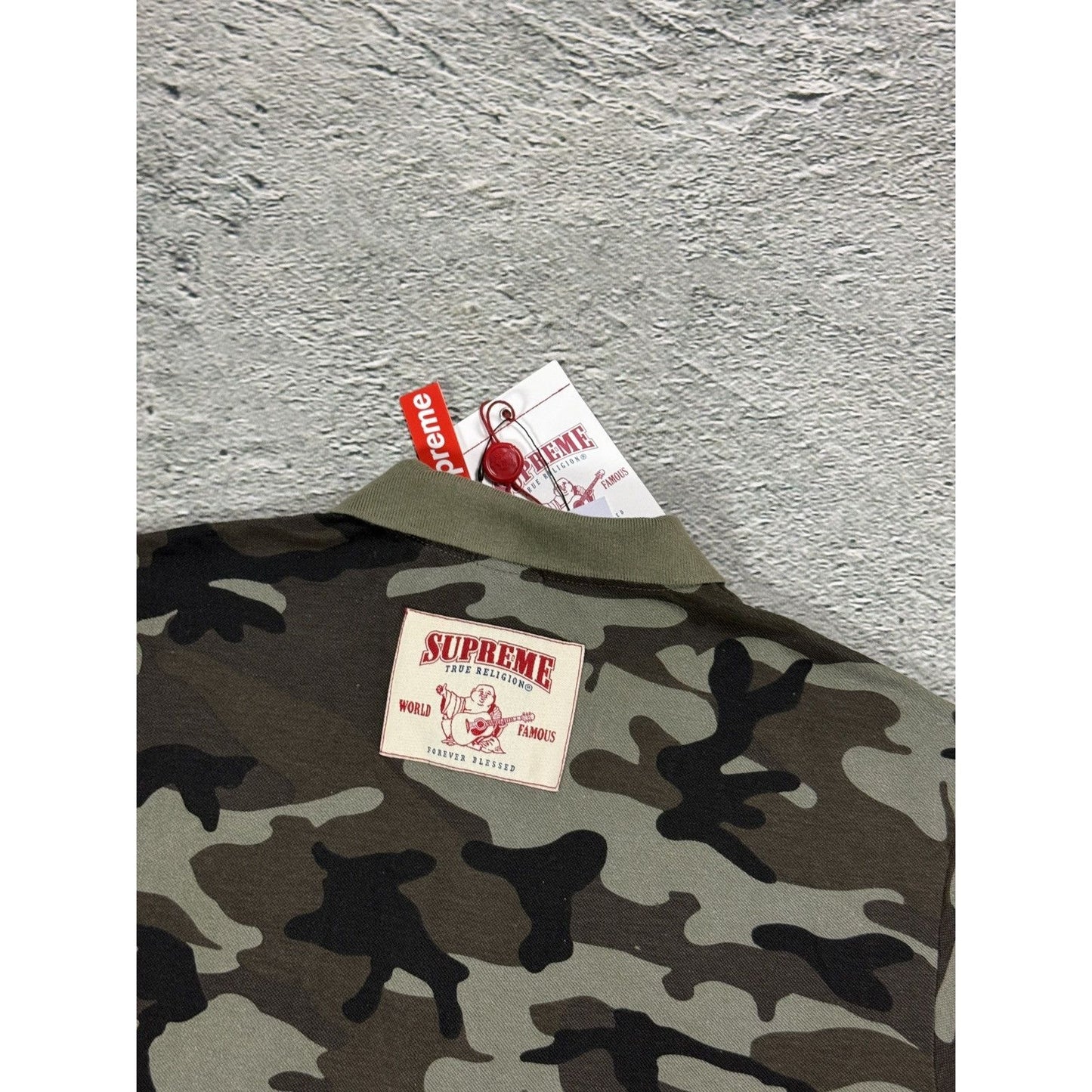 Supreme x True Religion polo shirt camo L