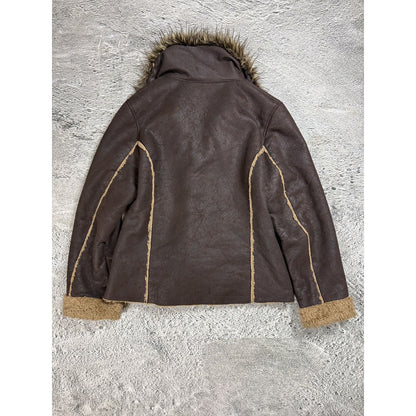 Chevirex vintage faux fur jacket brown coat
