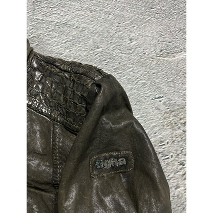 Tigha leather jacket brown vintage avant garde